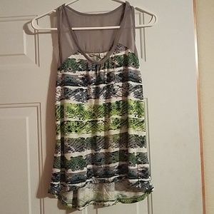 mudd green and gray racerback top..small